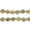 Greenish Yellow Flat Circular Afghan Jade Beads (8mm)