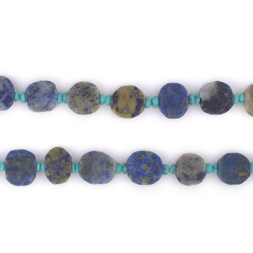 Flat Circular Afghan Lapis Lazuli Beads (8mm) - The Bead Chest