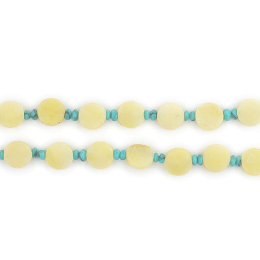Yellow Flat Circular Afghan Jade Beads (6mm) - The Bead Chest