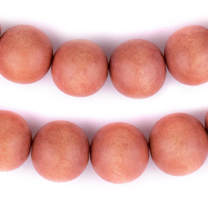 Orange Round Natural Wood Beads (18mm) - The Bead Chest