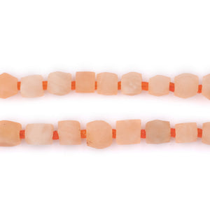 Matte Natural Cornerless Cube Sunstone Beads (7mm)