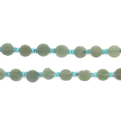 Green Flat Circular Afghan Jade Beads (6mm) - The Bead Chest