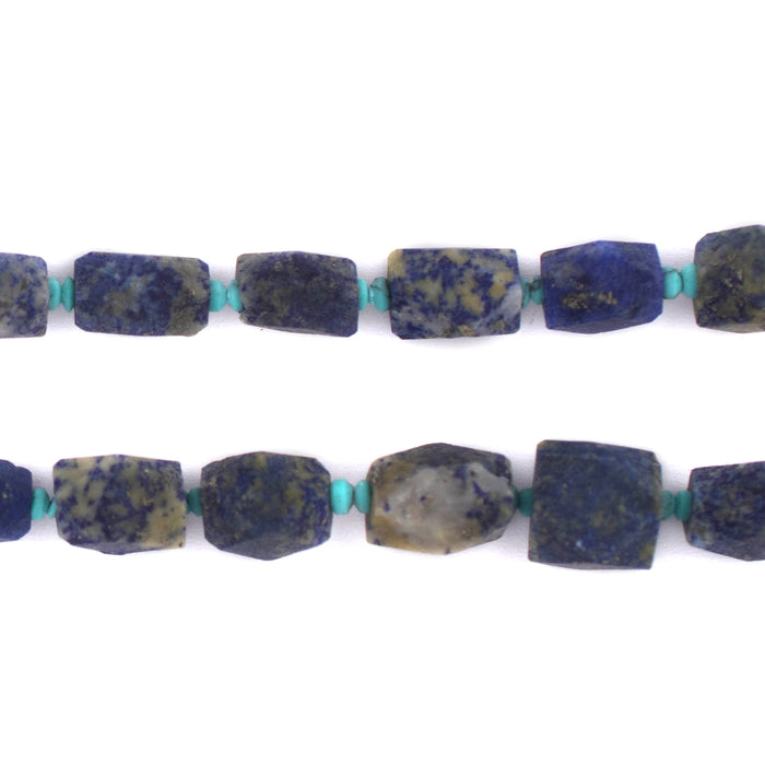 Faceted Rectangular Lapis Lazuli Beads (7-9mm) - The Bead Chest