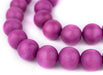 Magenta Round Natural Wood Beads (18mm) - The Bead Chest