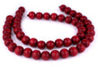 Red Round Natural Wood Beads (18mm) - The Bead Chest