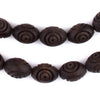 Carved Vintage-Style Oval Olive Wood Beads from Bethlehem (16x12mm)