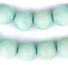 Mint Green Round Natural Wood Beads (18mm)