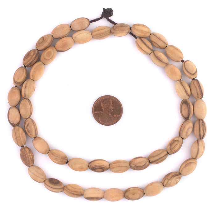 Oval Olive Wood Beads from Bethlehem (12x8mm) - The Bead Chest