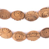 Carved Oval Olive Wood Beads from Bethlehem (16x12mm)