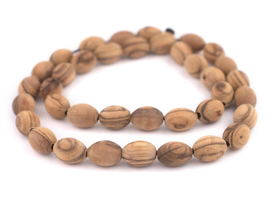 Oval Olive Wood Beads from Bethlehem (16x12mm) - The Bead Chest