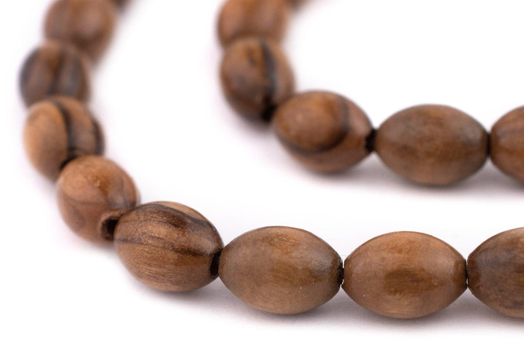Polished Oval Olive Wood Beads from Bethlehem (10x7mm) - The Bead Chest