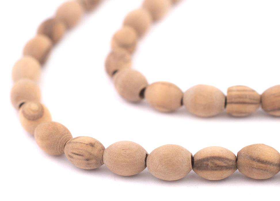 Oval Olive Wood Beads from Bethlehem (8x6mm) - The Bead Chest