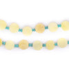 Pastel Yellow Flat Circular Serpentine Beads (8mm)