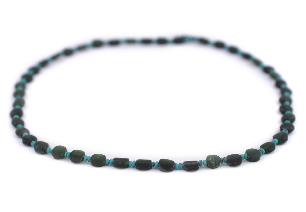 Dark Green Flat Circular Serpentine Beads (6mm) - The Bead Chest