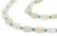 Green Aqua Flat Circular Serpentine Beads (8mm) - The Bead Chest
