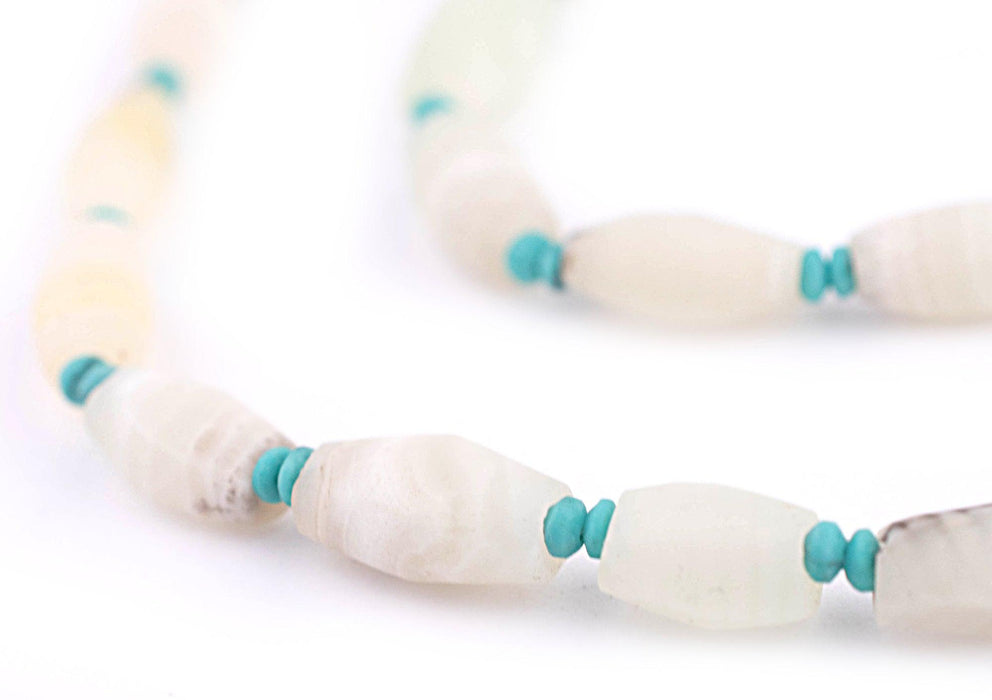 White Oval Serpentine Beads (10x5mm) - The Bead Chest