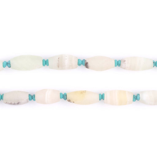 White Oval Serpentine Beads (10x5mm) - The Bead Chest