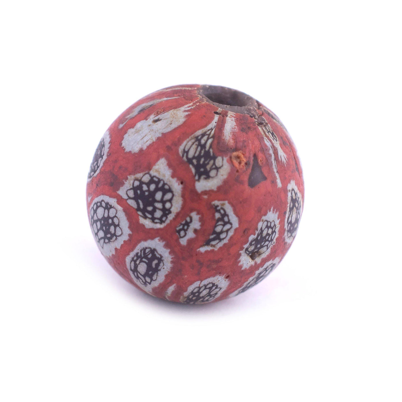Red Antique-Style Java Eye Glass Bead (Single Bead, 20mm) — The Bead Chest