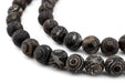 Dark Antiqued Round Tibetan Agate Beads (10mm) - The Bead Chest