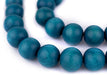 Aqua Blue Round Natural Wood Beads (18mm) - The Bead Chest