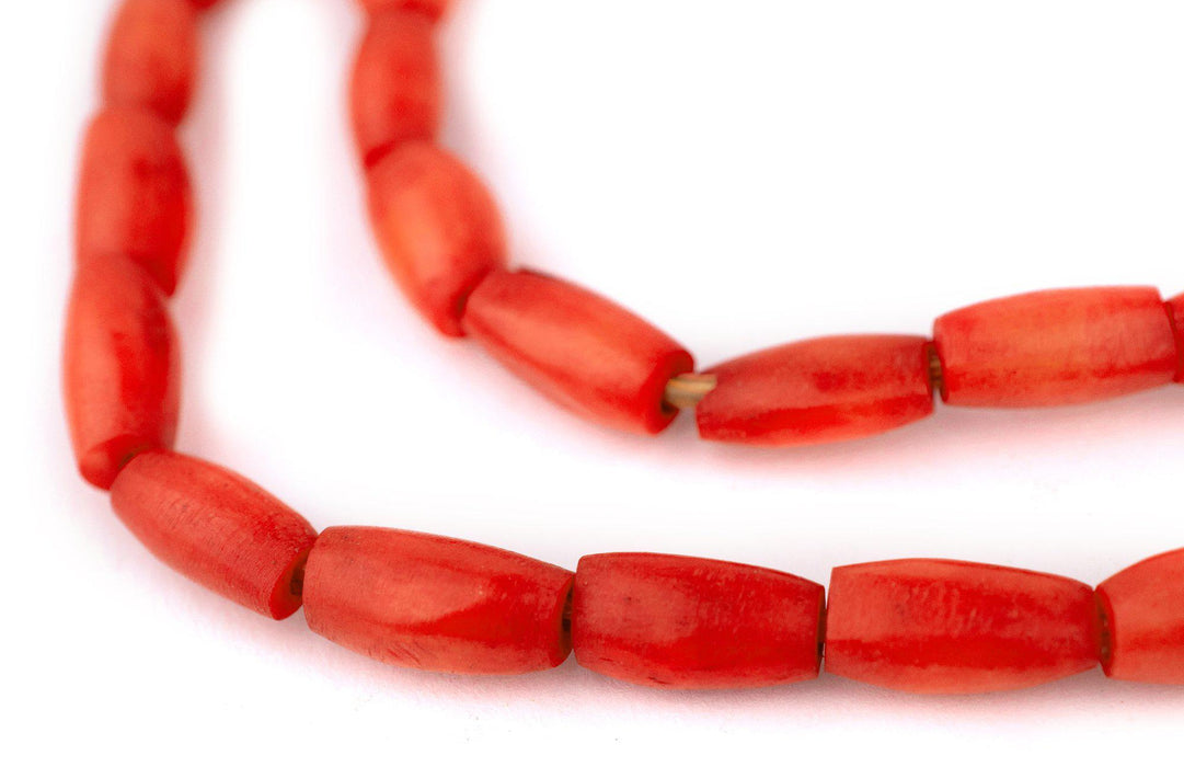 Red Kenya Coral Bone Beads (Oval) - The Bead Chest