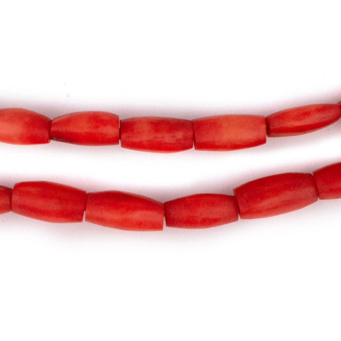 Red Kenya Coral Bone Beads (Oval) - The Bead Chest