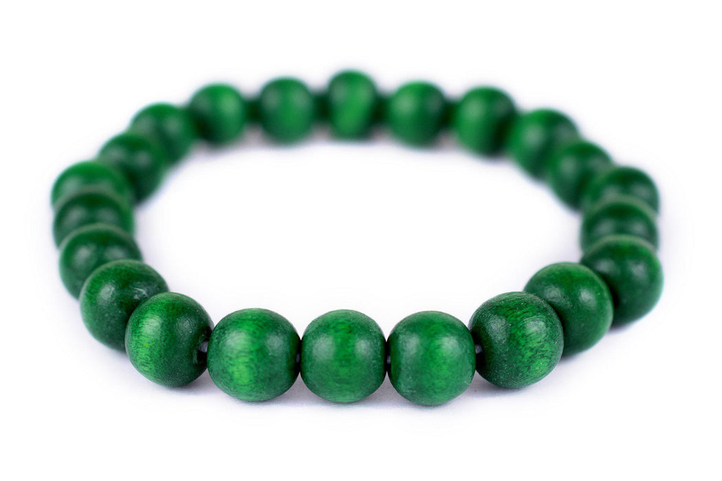 Green Wood Bracelet (10mm) - The Bead Chest
