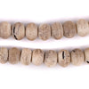 Round Rustic Grey Bone Beads (12mm)