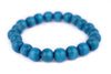 Aqua Blue Wood Bracelet (10mm)