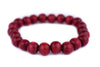 Cherry Red Wood Bracelet (10mm)