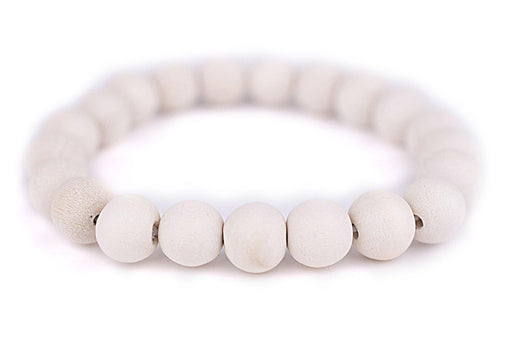 White Wood Bracelet (10mm) - The Bead Chest
