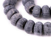 Watermelon Carved Dark Grey Bone Beads (Large) - The Bead Chest