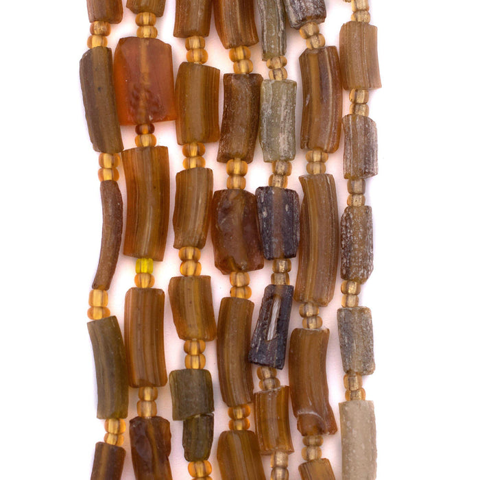 Amber Roman Glass Bangle Beads - The Bead Chest