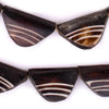 Brown Carved Triangular Batik Bone Beads