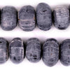 Watermelon Carved Dark Grey Bone Beads (Large)