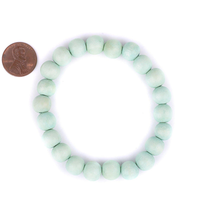 Mint Green Wood Bracelet (10mm) - The Bead Chest