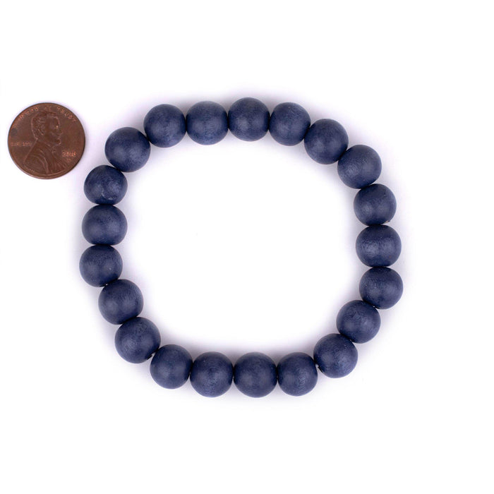 Cobalt Blue Wood Bracelet (10mm) - The Bead Chest