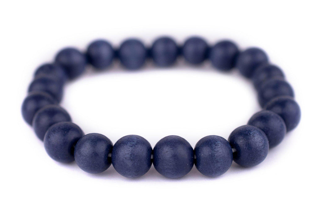 Cobalt Blue Wood Bracelet (10mm) - The Bead Chest