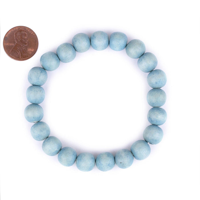 Light Blue Wood Bracelet (10mm) - The Bead Chest