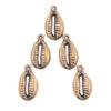 Brass Cowrie Shell Charms (Set of 5)