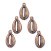 Antiqued Brass Cowrie Shell Charms (Set of 5)
