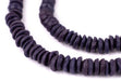 Dark Purple Ashanti Glass Saucer Beads (10mm) - The Bead Chest