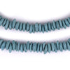 Dark Aqua Ashanti Glass Saucer Beads (10mm)