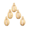 Gold Cowrie Shell Charms (Set of 5)