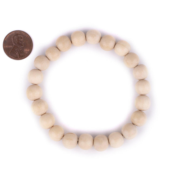 Cream Wood Bracelet (10mm) - The Bead Chest