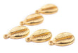 Gold Cowrie Shell Charms (Set of 5) - The Bead Chest