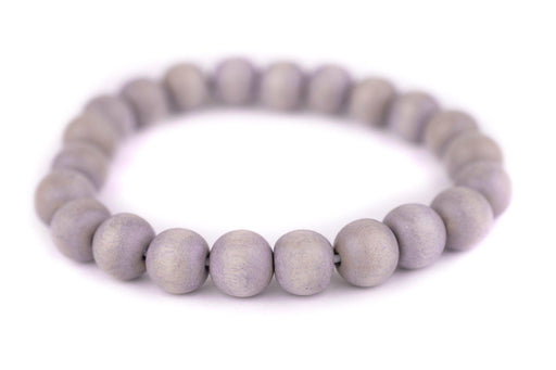 Light Grey Wood Bracelet (10mm) - The Bead Chest