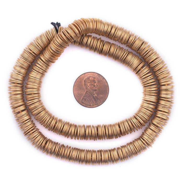 Gold Flat Disk Heishi Beads (8mm) - The Bead Chest