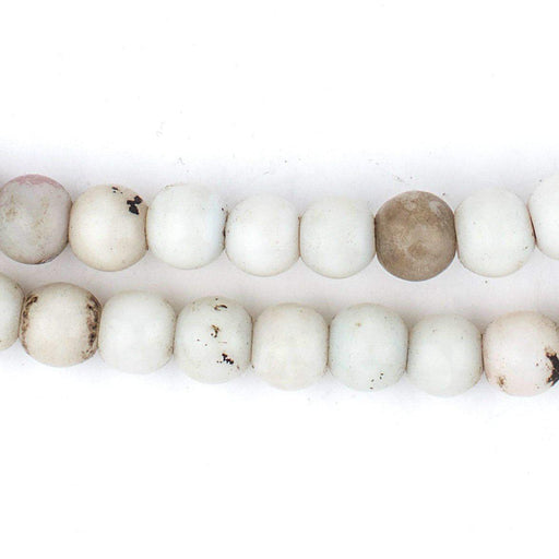 Vintage White Round Padre Beads (8mm) - The Bead Chest