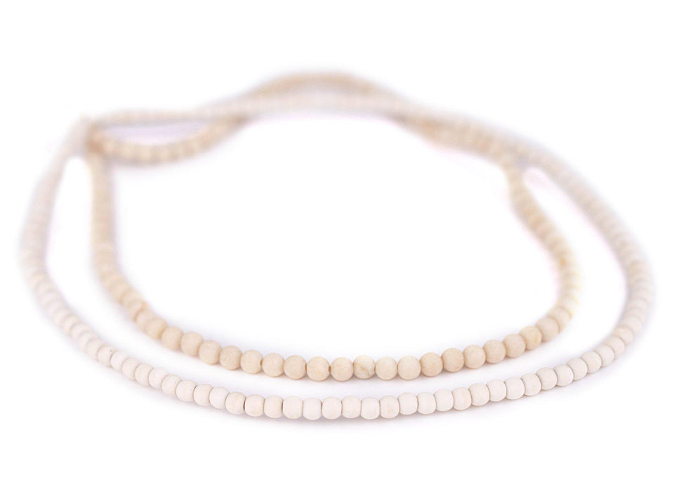 Matte Round White Calcatta-Style Stone Beads (4mm) - The Bead Chest
